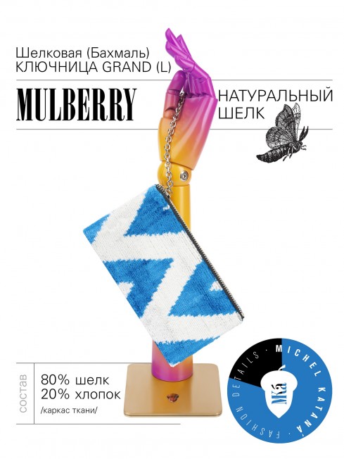 Шелковая (Бахмаль) ключница Grand (L) CAERULEA ALACRITAS! (Синий задор!) CAERULEA ALACRITAS!_Key/L